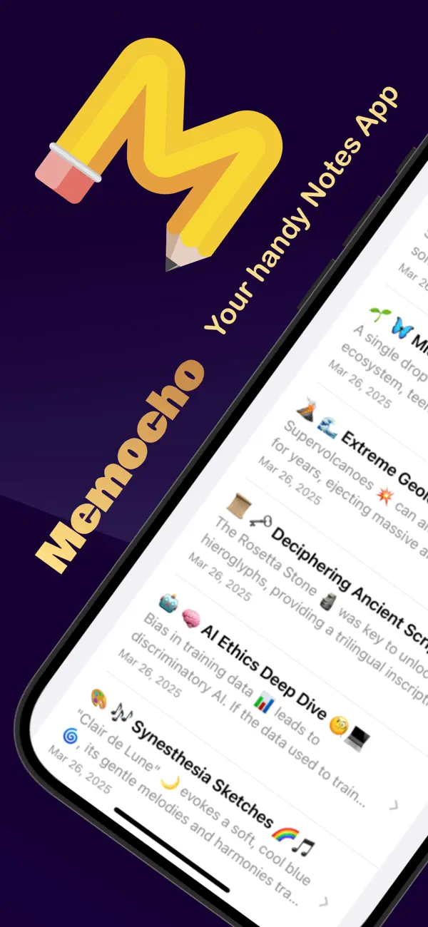 #1. Memocho Notes (iOS) Ved: LIFU GENG