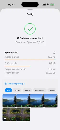 Screenshot von PixShrink - HEIF Konv. auf dem iPhone 4