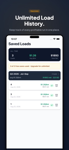 Trucker Calc – Profit Per Load iPhone screenshot