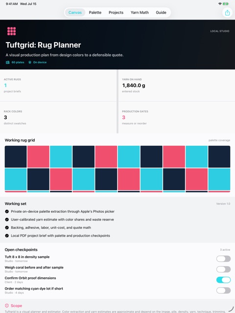 Tuftgrid: Rug Planner screenshot 2