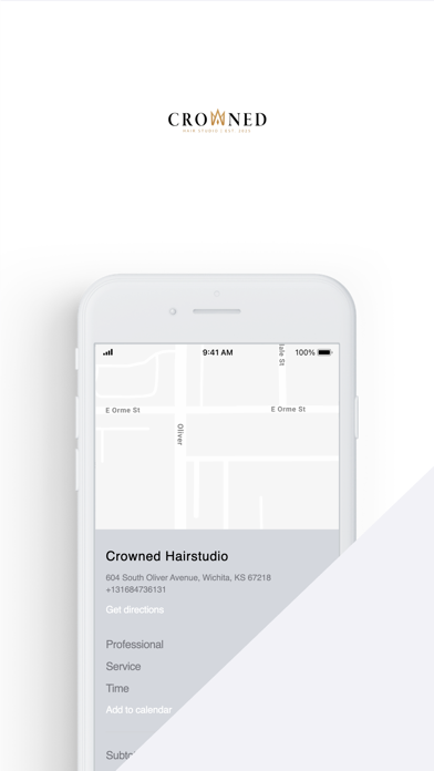 Crowned Hair Studio iPhone screenshot 1 - Lifestyle app