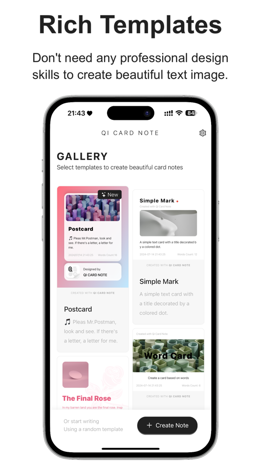 #2. Qi Card Note: Post & Carousel (iOS) 由: 奇奇 郭