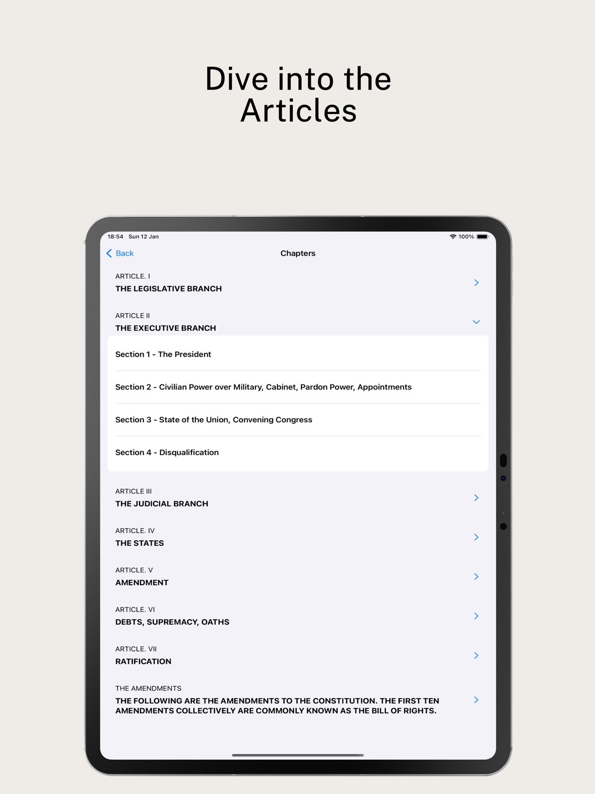 Constitution of United States. ipad screenshot 3