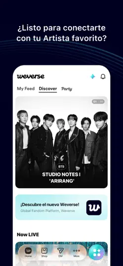 Captura de pantalla de Weverse, Acércate A Tu Artista en iPhone 3