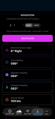 WingCalc iPhone screenshot
