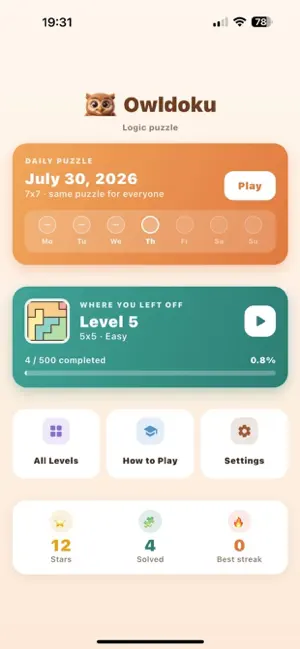 Owldoku: Logic Puzzle screenshot 2