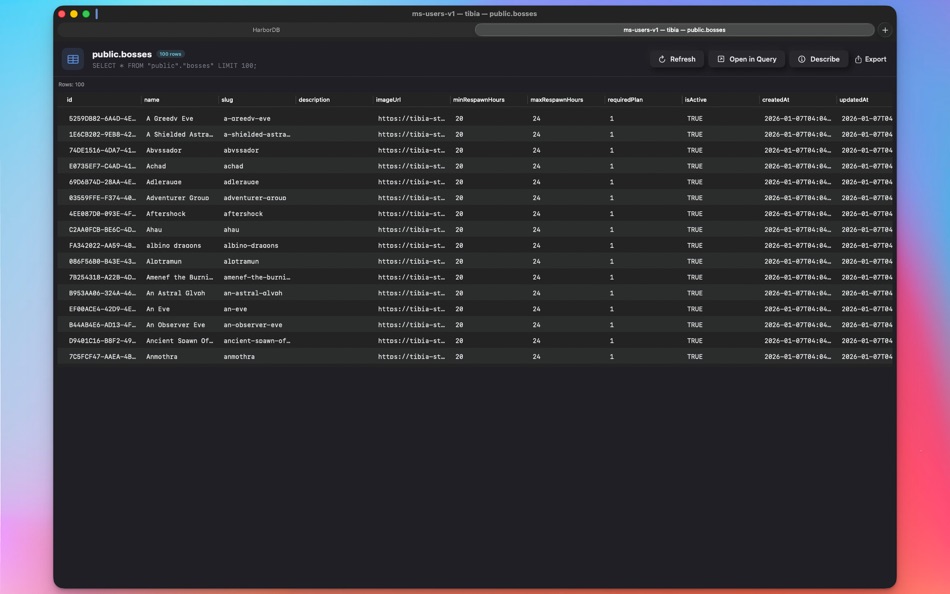 #3. HarborDB (macOS) Ved: Leonardo Benicio