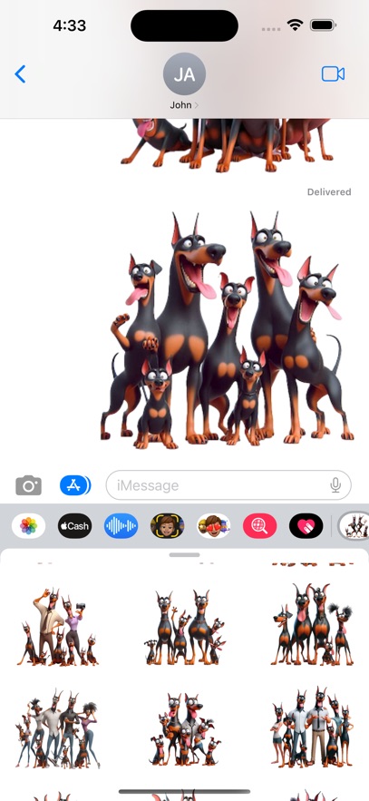 Doberman Family Stickers