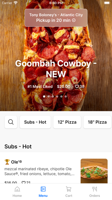 Tony Boloney's To Go iPhone screenshot 2 - Food & Drink app