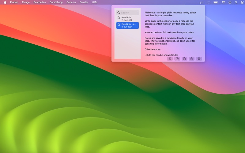 PlainNote app screenshot