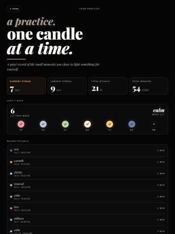 Candle — Daily Mood Ritual iPad screenshot