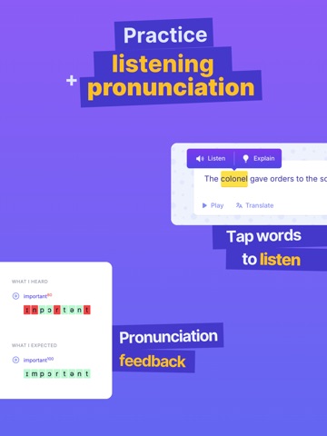 Gliglish: AI Language Tutor iPad screenshot