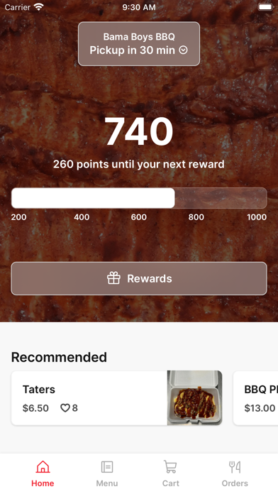 BAMA BOYS BBQ iPhone screenshot 1 - Food & Drink app