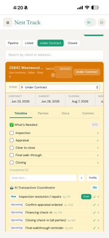 NestTrack CRM screenshot