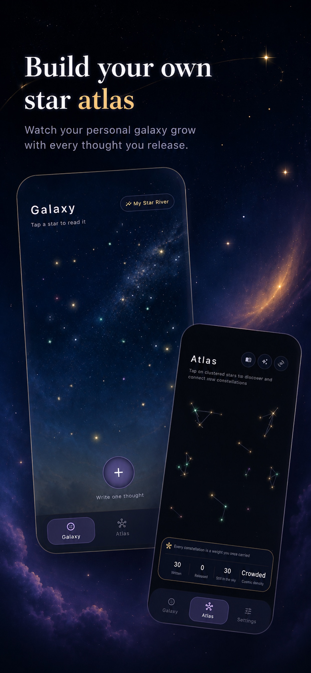 Screenshot 1 of Thoughts to Star: Calm Journal