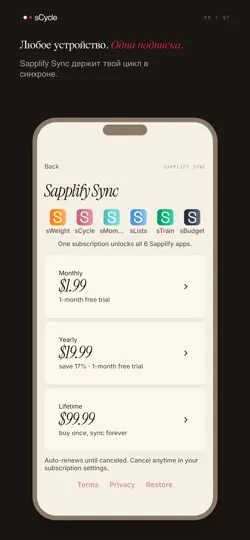 Скриншот SCycle - Календарь месячных на iPhone 5