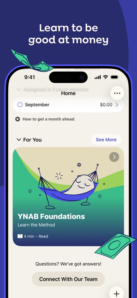 YNAB - Enhance financial literacy with tailored educational content, such as the 'YNAB Foundations' module within the 'For You' section, designed to improve money management skills.