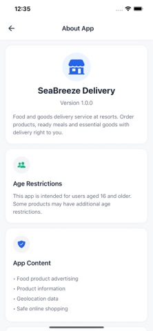 Sea Breeze Delivery App screenshot