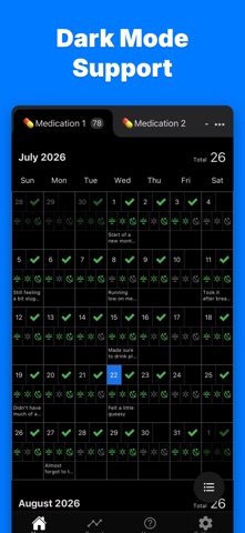 Medication Check Calendar iPhone screenshot