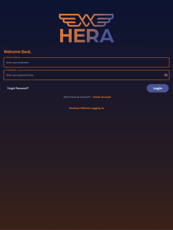 Hera Aviation iPad screenshot 1 - Travel app