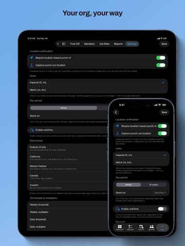 Punch: Shift Tracker iPad screenshot