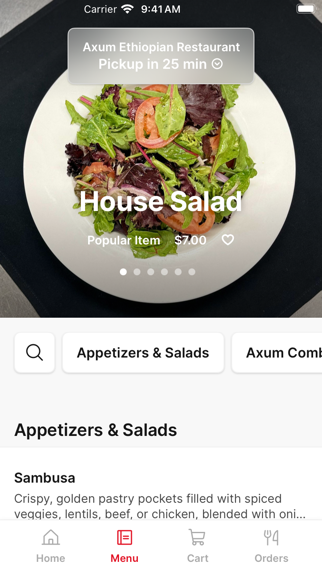 Axum Ethiopian Restaurant iPhone screenshot 2 - Food & Drink app