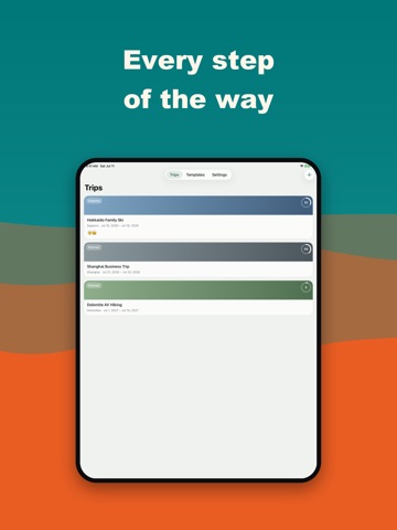 Waymark: Travel Packing List iPad screenshot