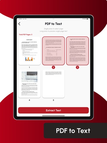 PDF to Text Extractor iPad screenshot