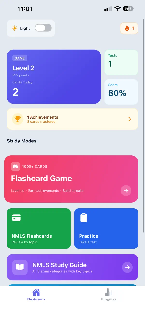 Screenshot #1 pour NMLS Flashcards