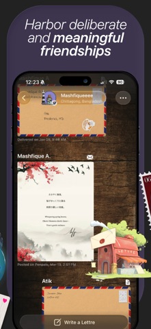 Lettre.app - PenPals for life iPhone screenshot