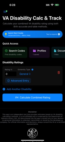 VA Disability Calc & Track screenshot
