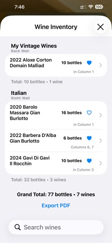 My Wine Cellar App screenshot