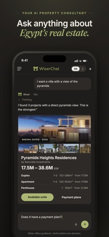 WiserChat - AI Real Estate iPhone screenshot