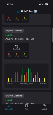 RF IMD Test screenshot