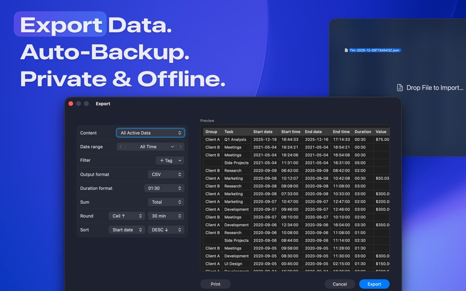 #5. Tim ∙ Time Tracker (macOS) Ved: Neat Software Co.