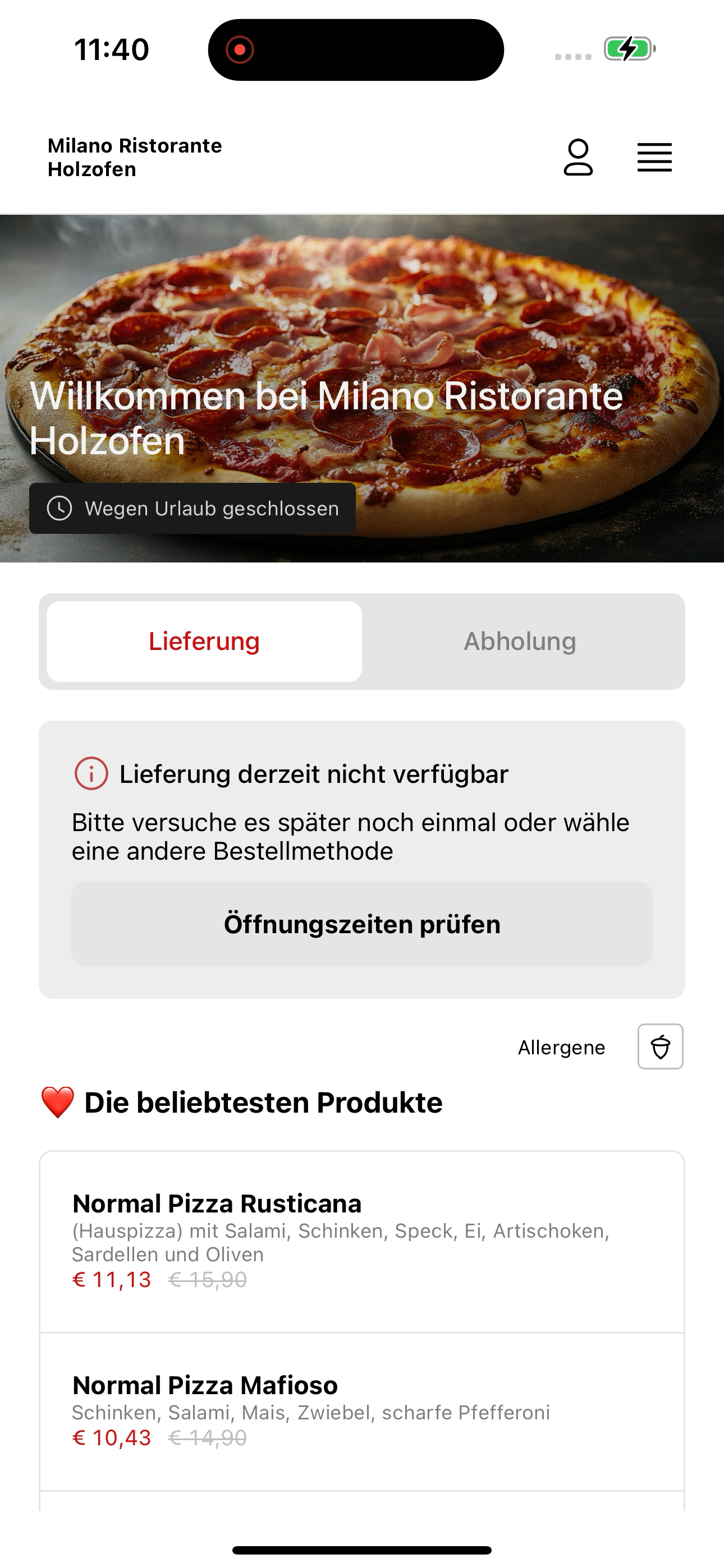 Milano Ristorante Holzofen screenshot 5