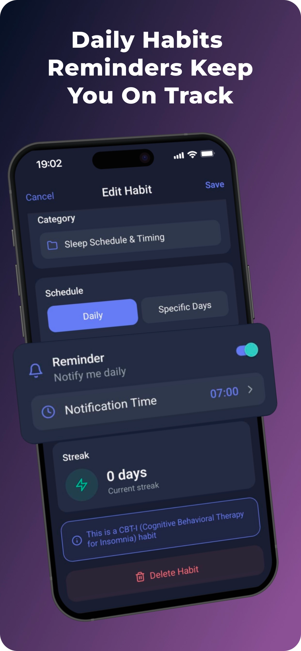 Sleep Habits Tracker & CBT-I