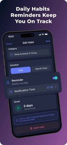 Sleep Habits Tracker & CBT-I screenshot