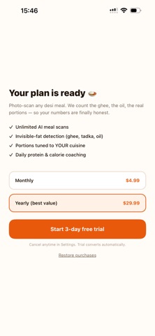 Khana AI: Desi Calorie Tracker iPhone screenshot