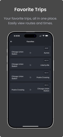 TrackIt Metra Chicago iPhone screenshot