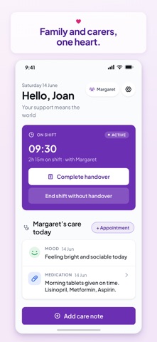 Family Caregiver - WarmNote iPhone screenshot