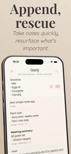 Captura de pantalla de Gravity – Minimal Notes en iPhone 2