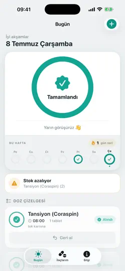 İlaç Saati: Hatırlatıcı iPhone Ekran Görüntüsü 1