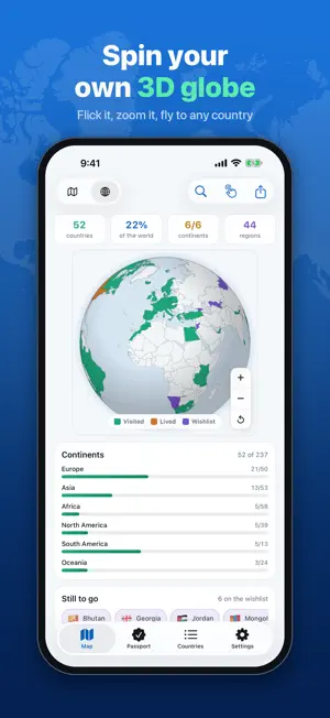 World Map: Countries Visited screenshot 3
