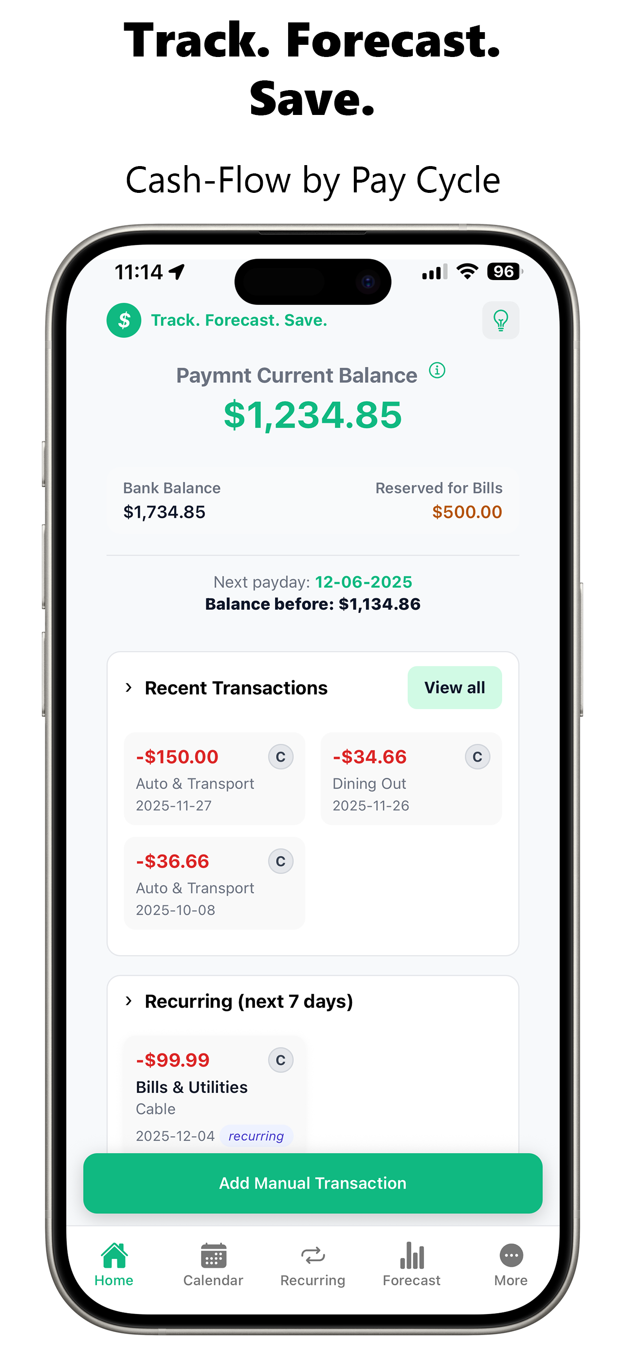 Paymnt: Cash Flow by Paycheck