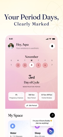 iChums - Period Tracker Screenshot 1 of 7