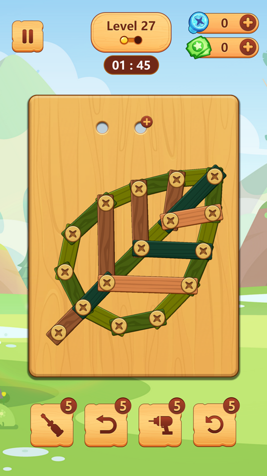 #2. Wood Block Puzzle: Screw Bolts (iOS) By: 成都琥珀川科技有限公司