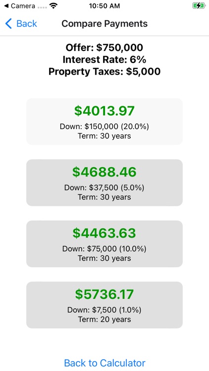 Mortgage Comparison Calculator