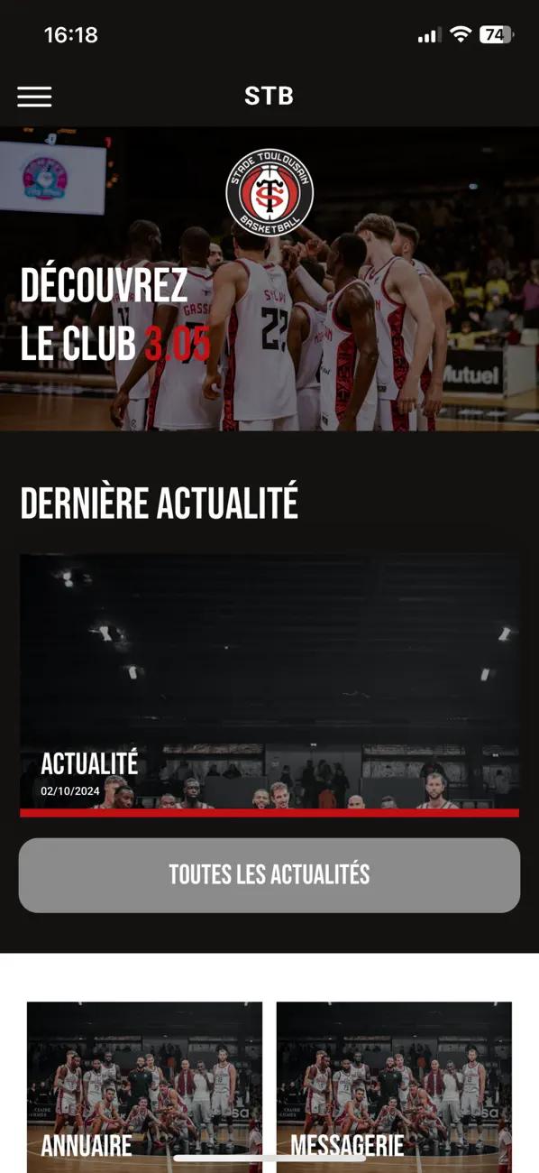 Screenshot #1 pour Stade Toulousain Basketball