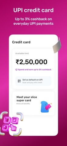 slice: UPI credit card & bank iPhone screenshot